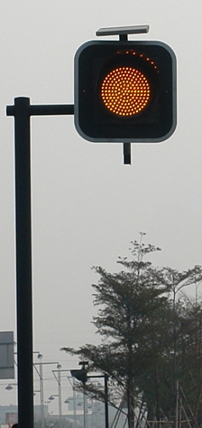 Solar Powered Warning Lights In Action Single